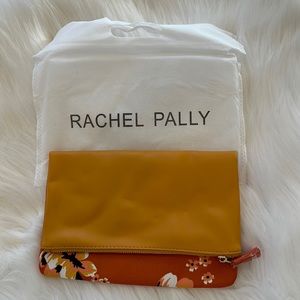 Rachel Pally yellow and floral leather and canvas clutch